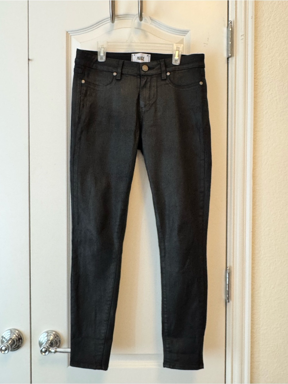 PAIGE Women’s Verdugo Ankle size 29 - Black Coated Faux Leather
